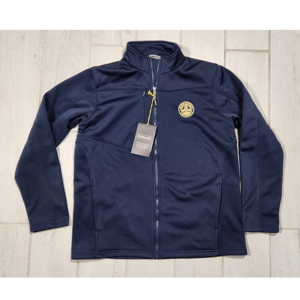 NEW Midwestern University Blue Gold Jacket Womens Large Full Zip Performance Tek